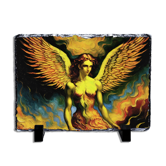 Angel on Fire Slate Plaque