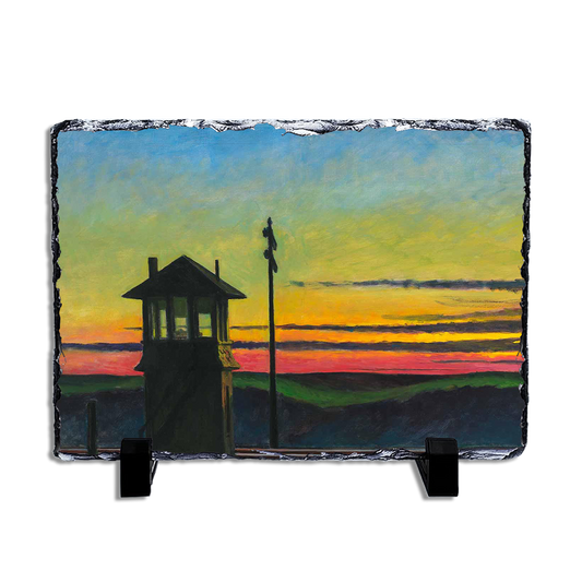 Railroad Sunset Slate Plaque