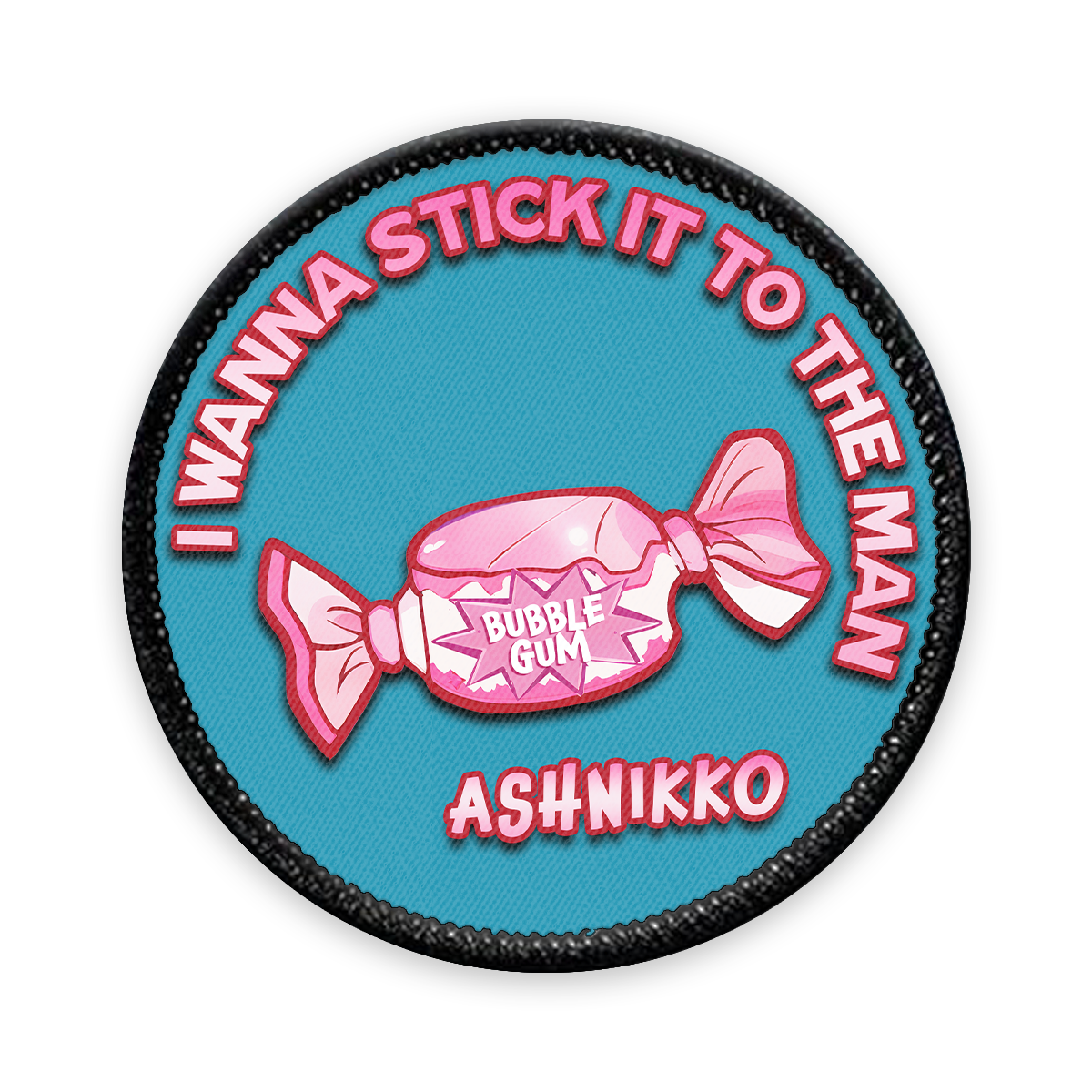 Bubblegum Circle Iron-on Patch