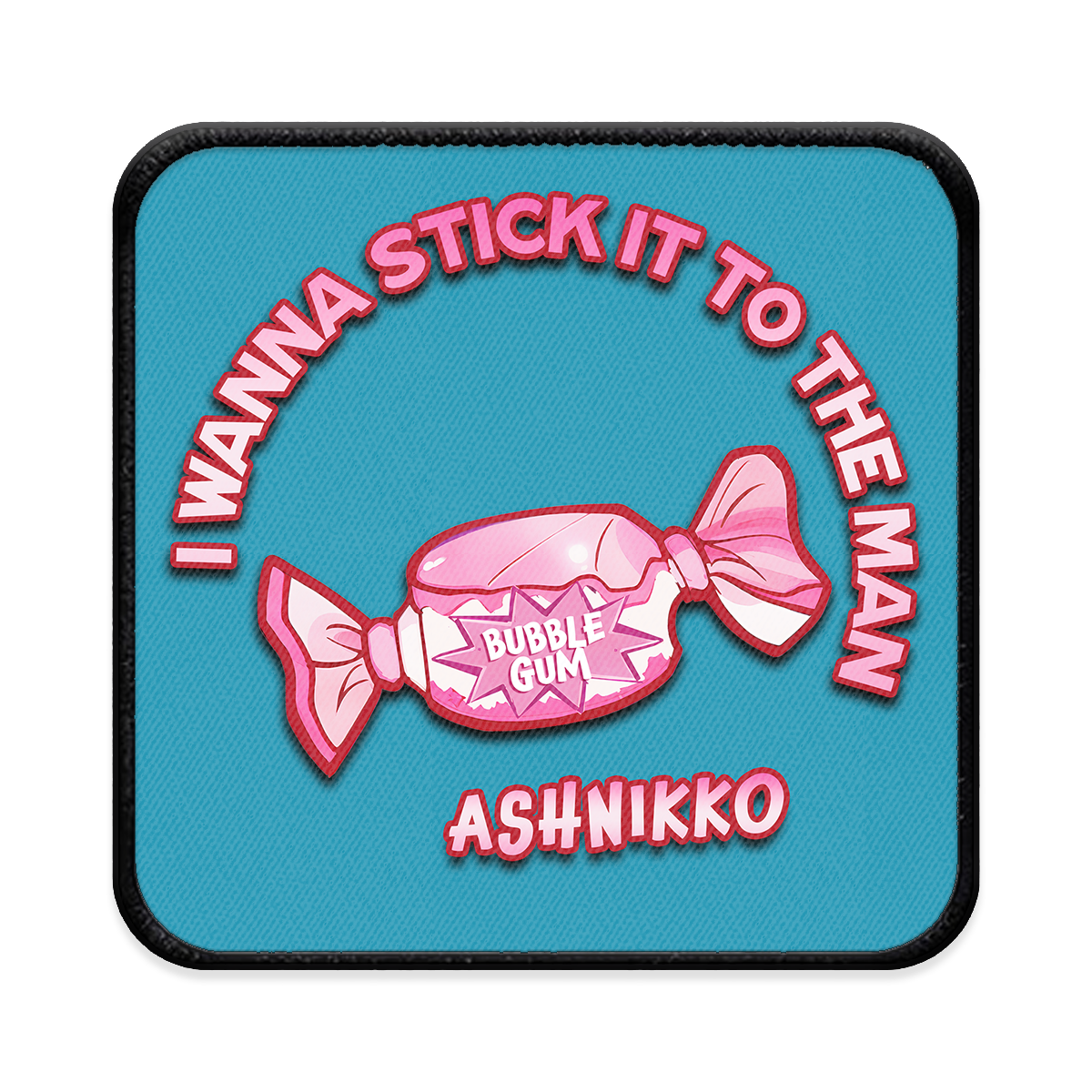 Bubblegum Square Iron-on Patch