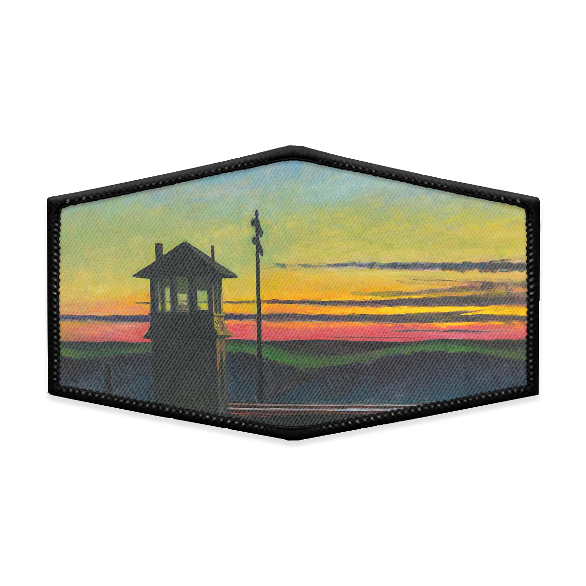 Rail Sunset Hexagon Iron-on Patch