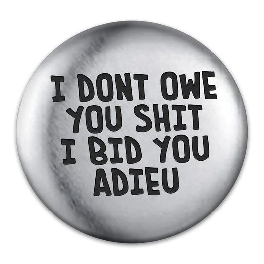 Adieu Engraved Button