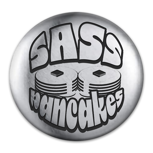 Sass Pancakes Engraved Button