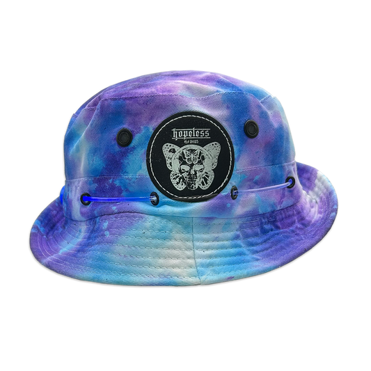 Purple & Blues Tie-Dyed LED Bucket Hat