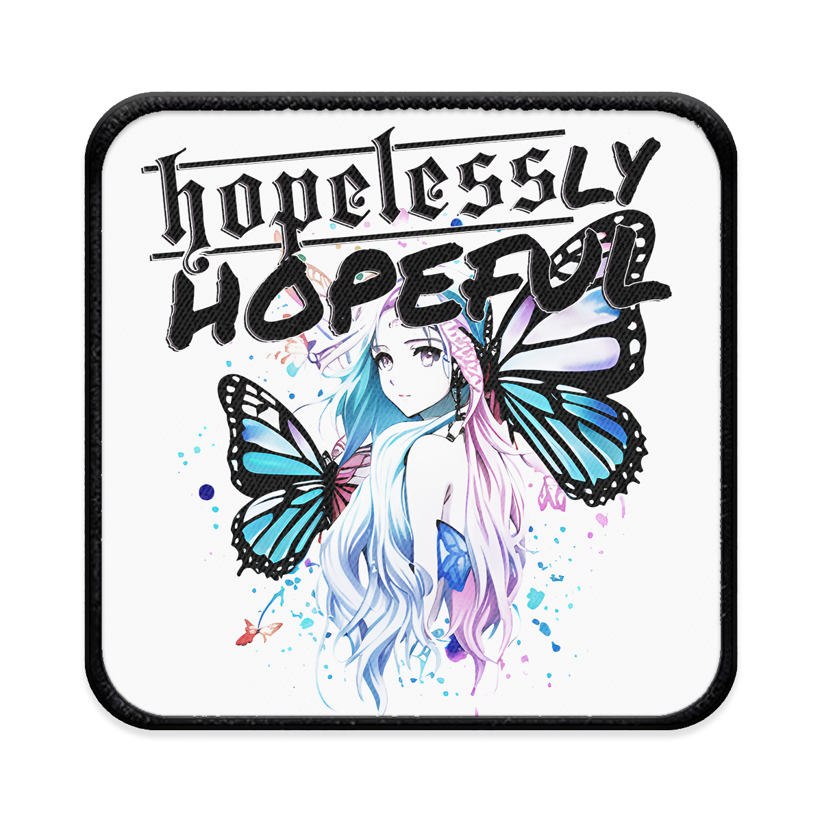 hopelessly Hopeful Square Iron-on Patch