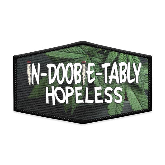 In-Doobie-Tably hopeless Hexagon Iron-on Patch