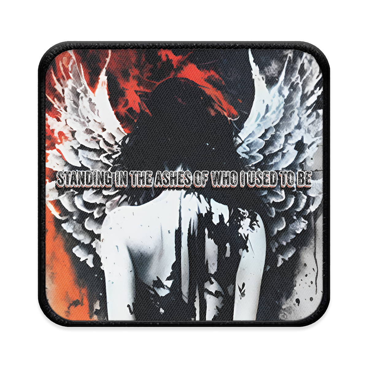 Angel on Fire Square Iron-on Patch