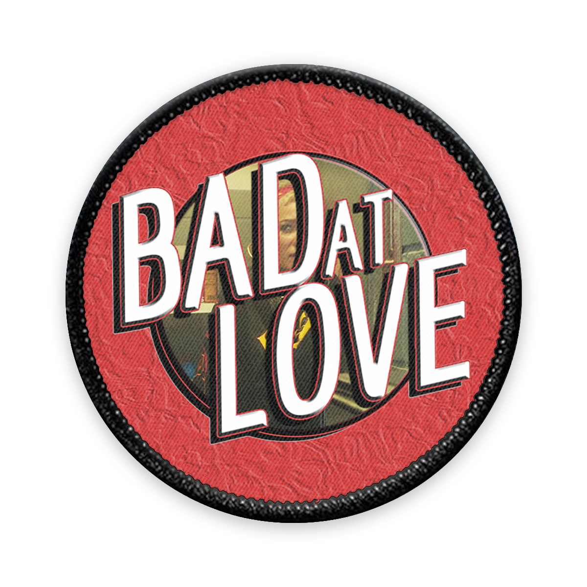 Bad at Love Circle Iron-on Patch