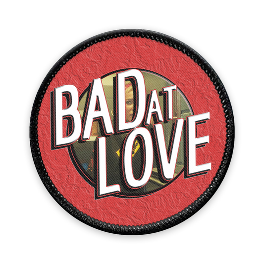 Bad at Love Circle Iron-on Patch