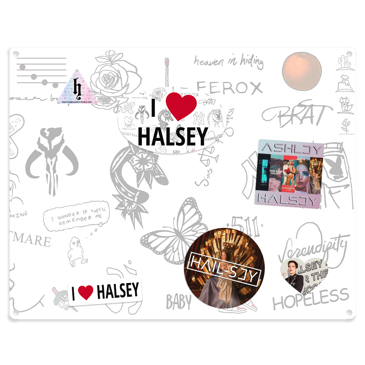 I Heart Halsey Sticker Board Set