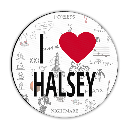 I Heart Halsey Circle Mousepad