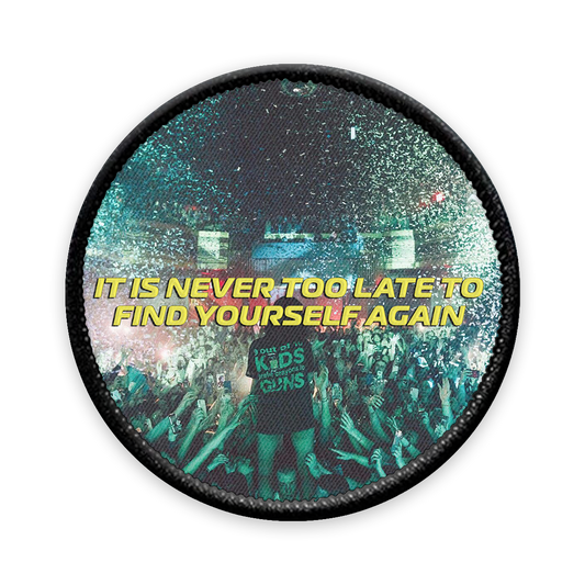 Never Too Late Circle Iron-on Patch