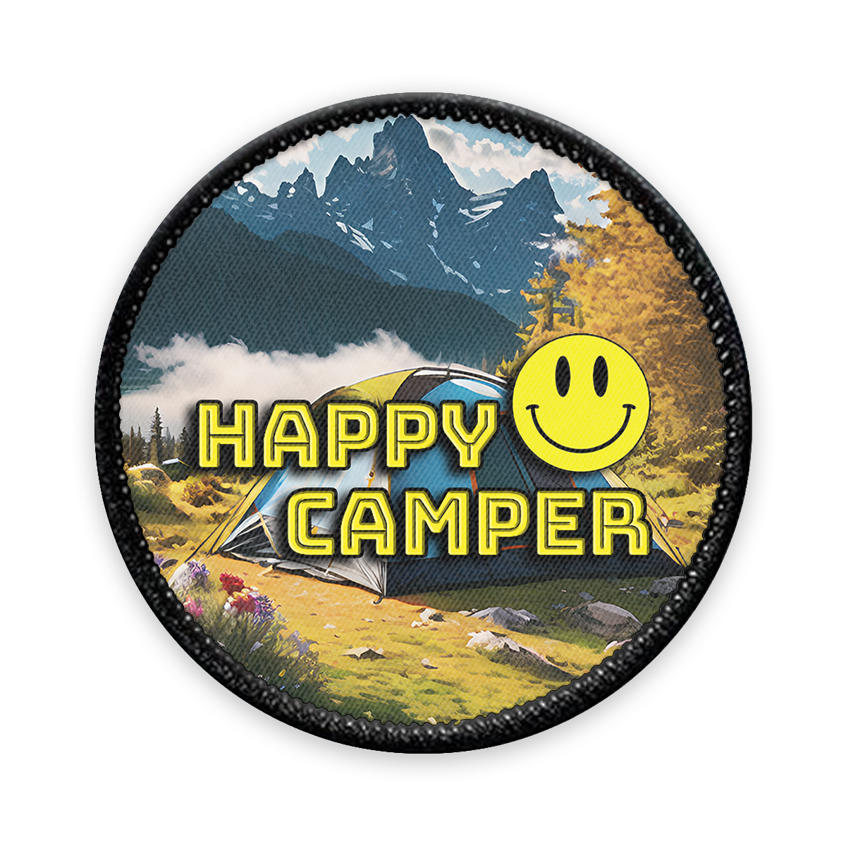 Happy Camper Circle Iron-on Patch