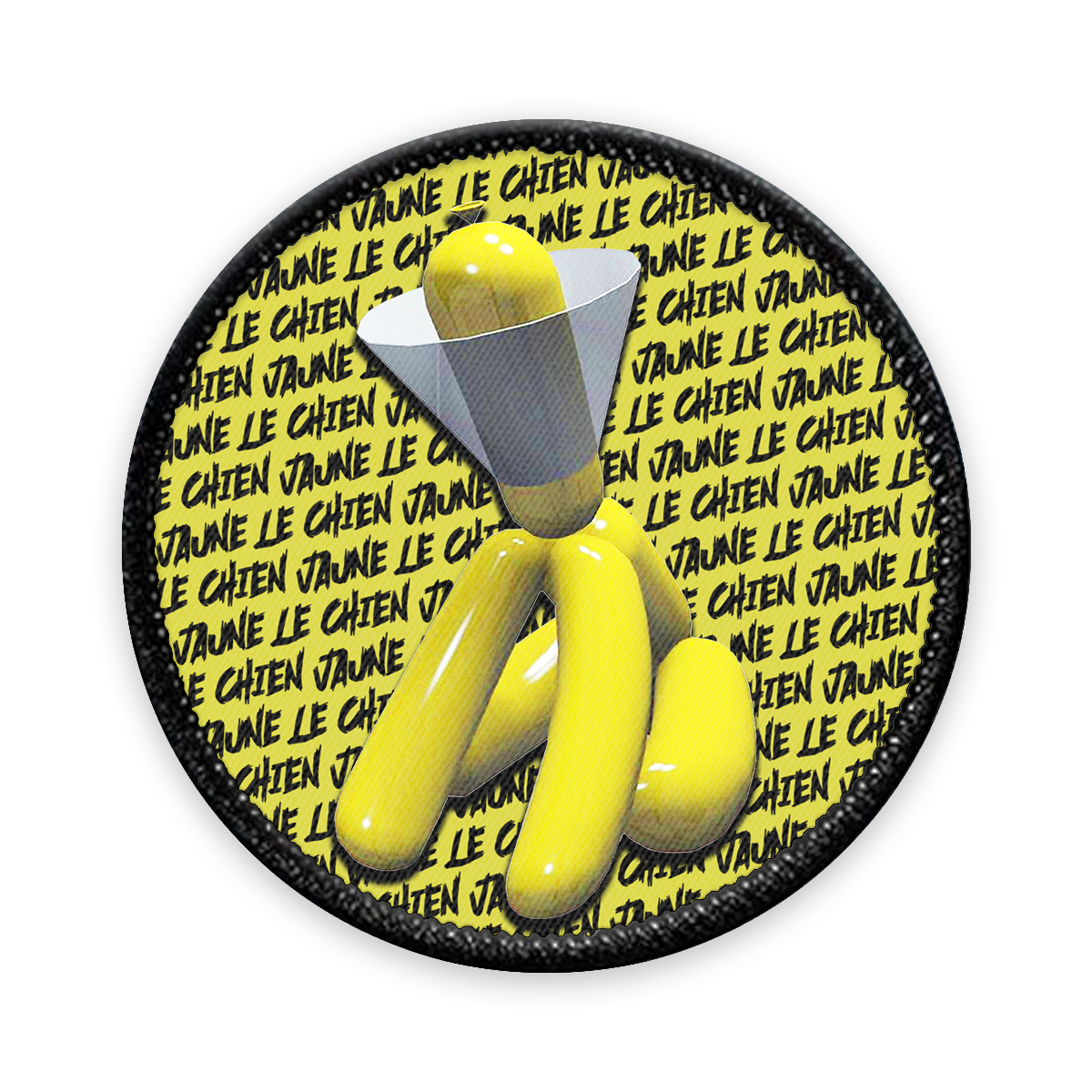 Le Chien Jaune Circle Iron-on Patch