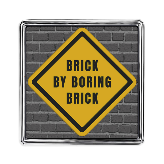 Brick by Boring Brick Square Lapel Pin