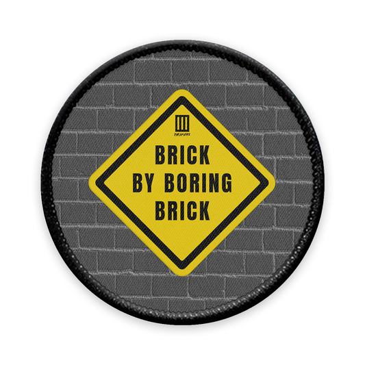 Brick by Boring Brick Circle Iron-on Patch