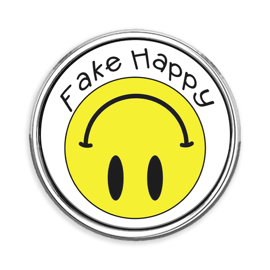 Fake Happy Lapel Pin