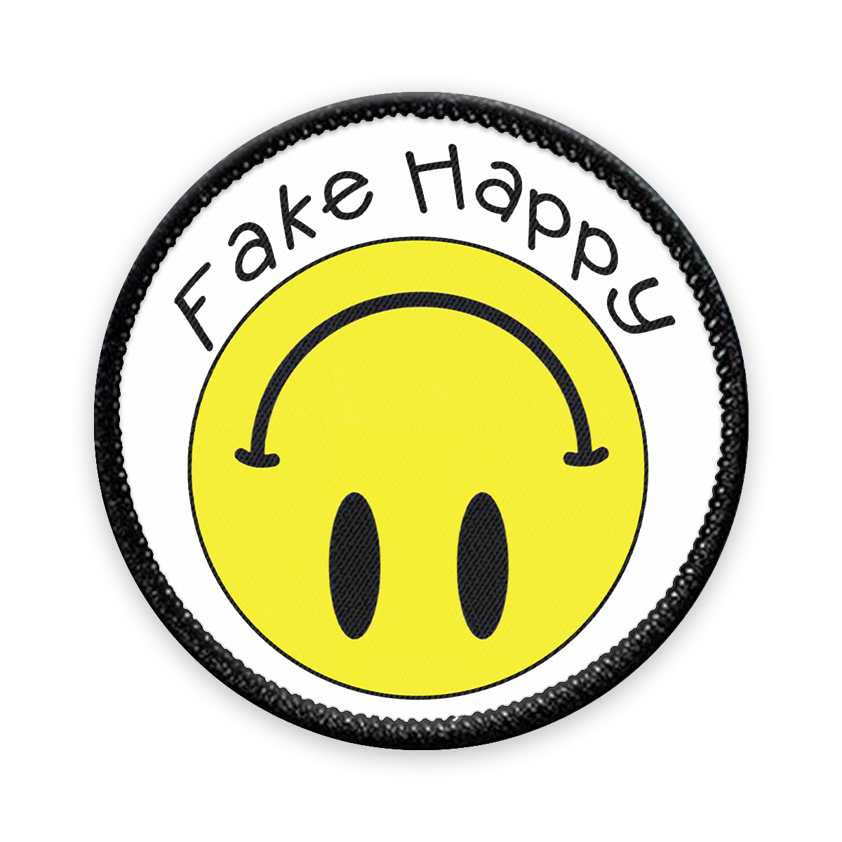 Fake Happy Circle Iron-on Patch