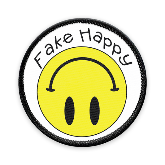 Fake Happy Circle Iron-on Patch