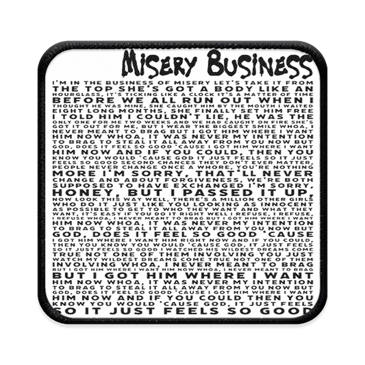 Misery Business Square Iron-on Patch