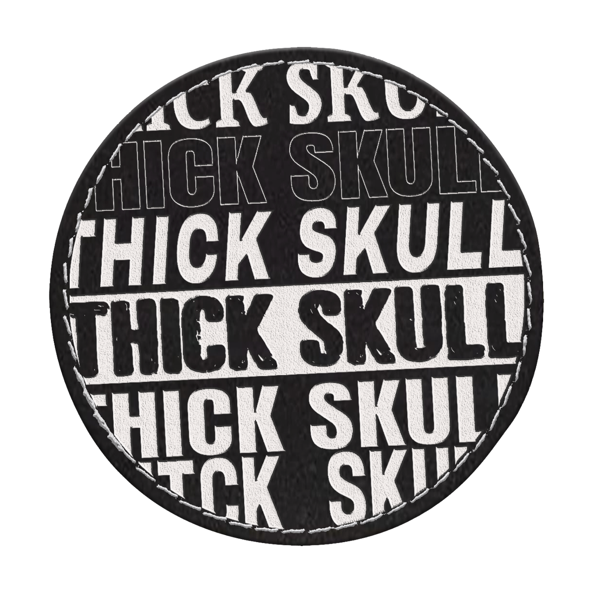 Thick Skull Circle Engraved Patch