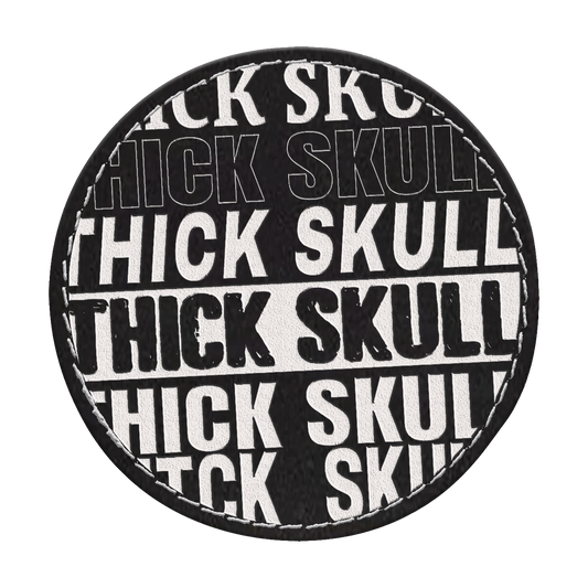 Thick Skull Circle Engraved Patch