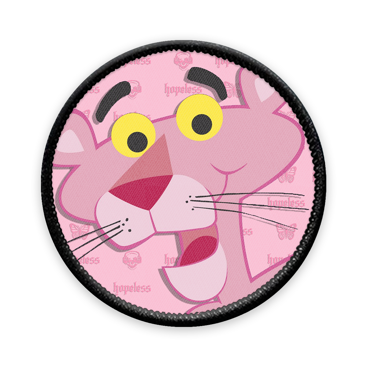 Pink Panther Circle Iron-on Patch