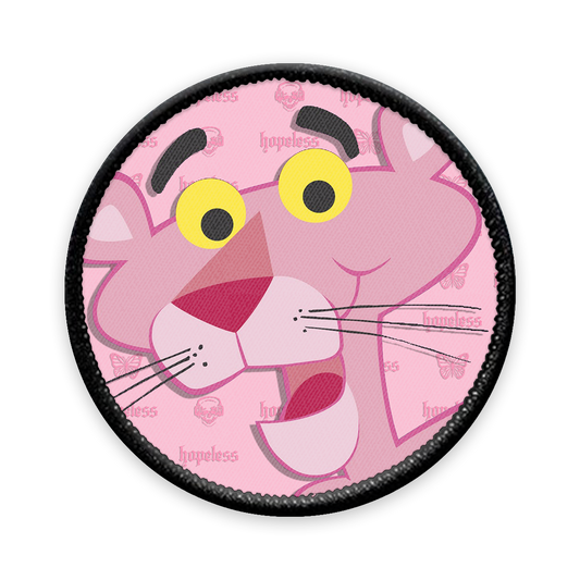 Pink Panther Circle Iron-on Patch