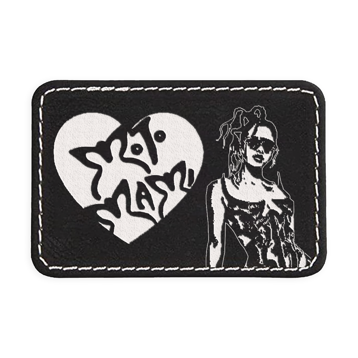 Moto Heart Engraved Patch