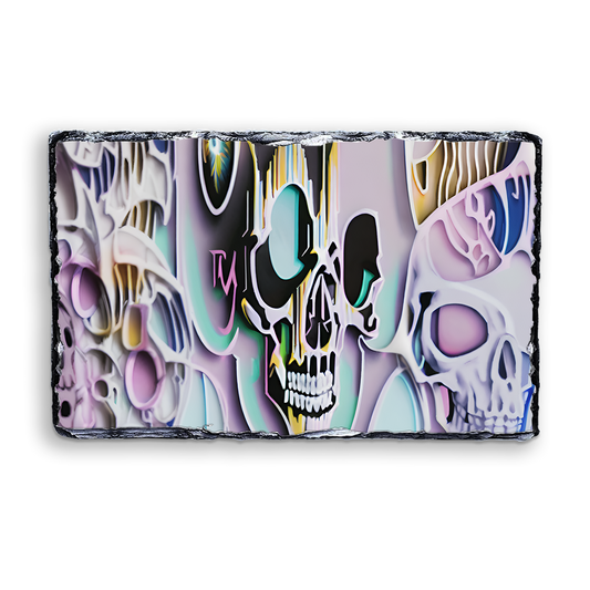 Warped Skull Slate Plaque