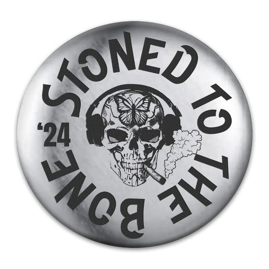 Stoned to the Bone Engraved Button