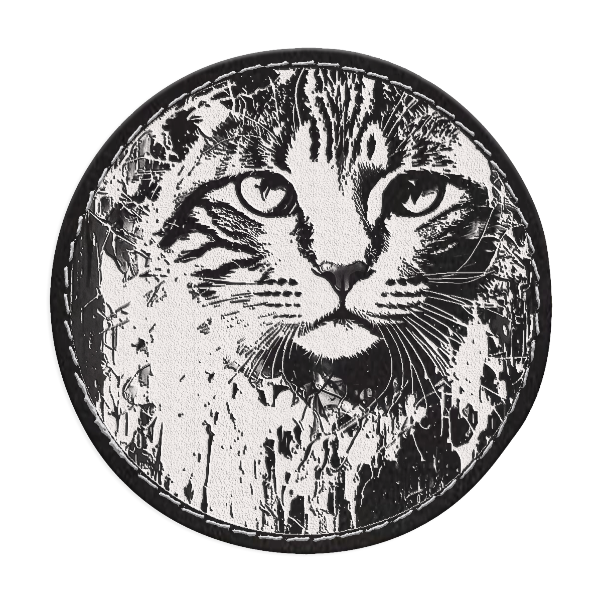 Karma is a Cat Circle Engraved Patch