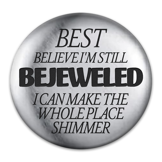 Bejeweled Engraved Button