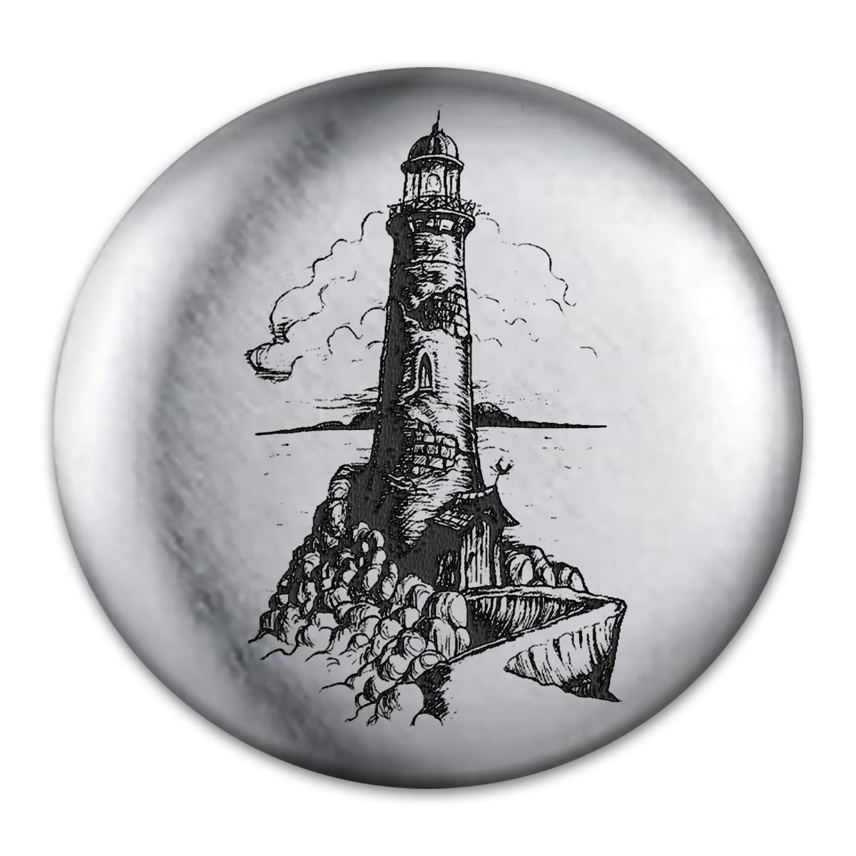 The Lighthouse Tat Engraved Button