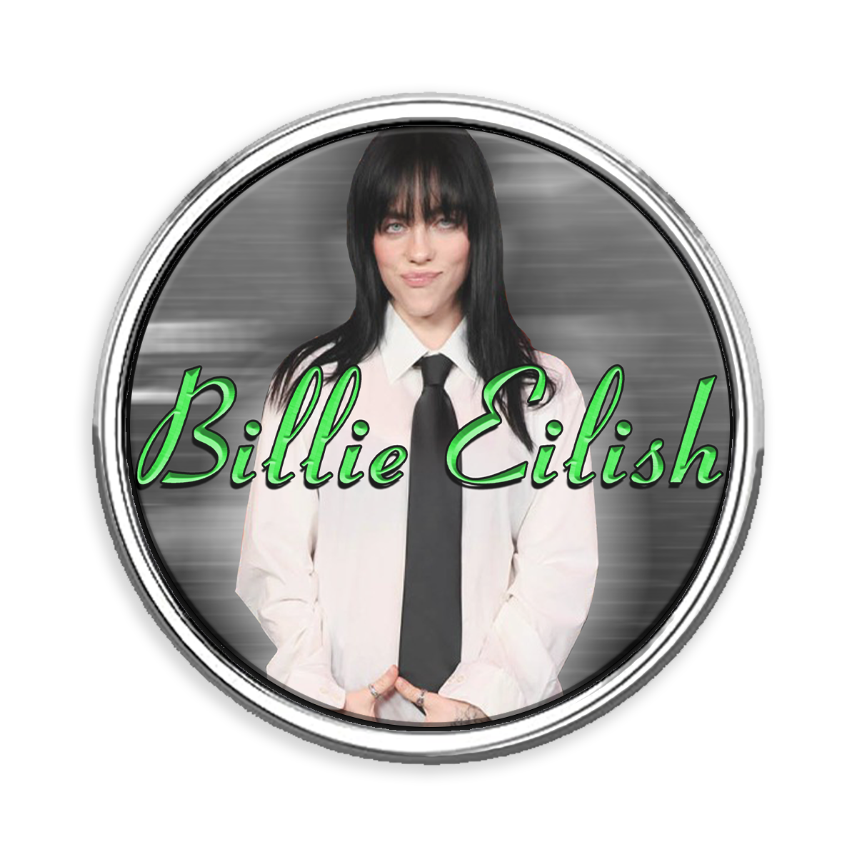 Billie Eilish Round Label Pin