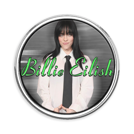 Billie Eilish Round Label Pin