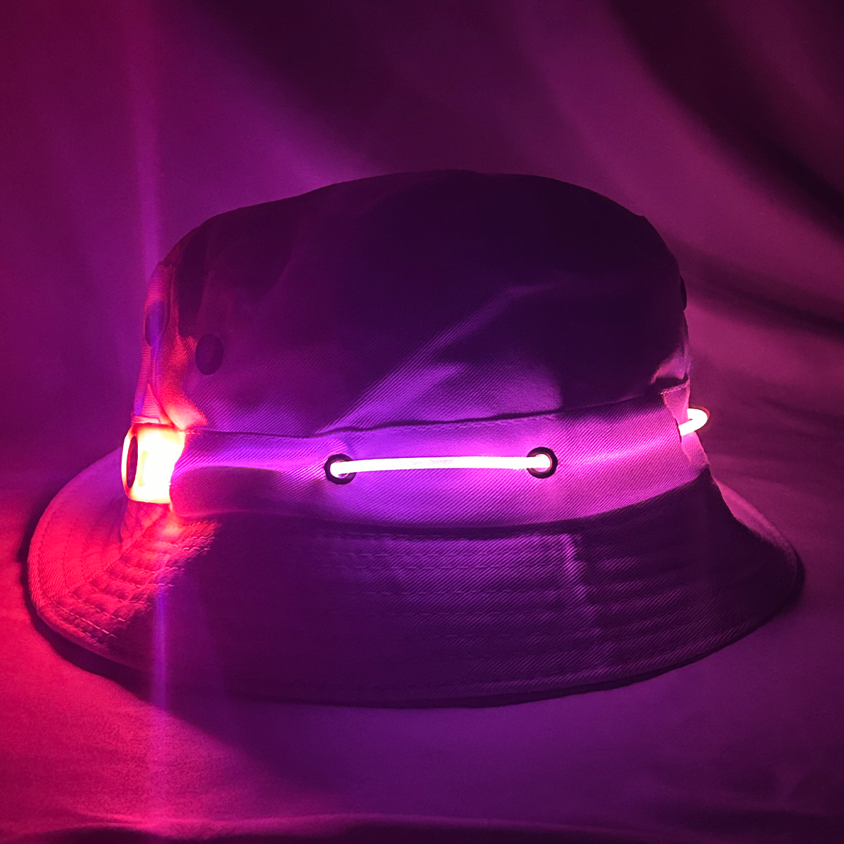 Plain White LED Bucket Hat