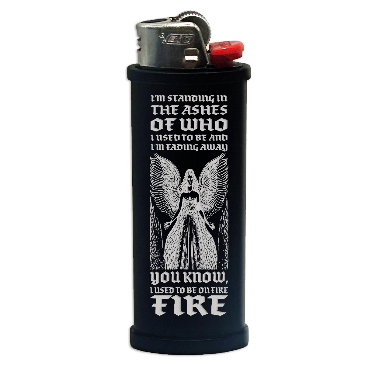 Angel on Fire Engraved Lighter