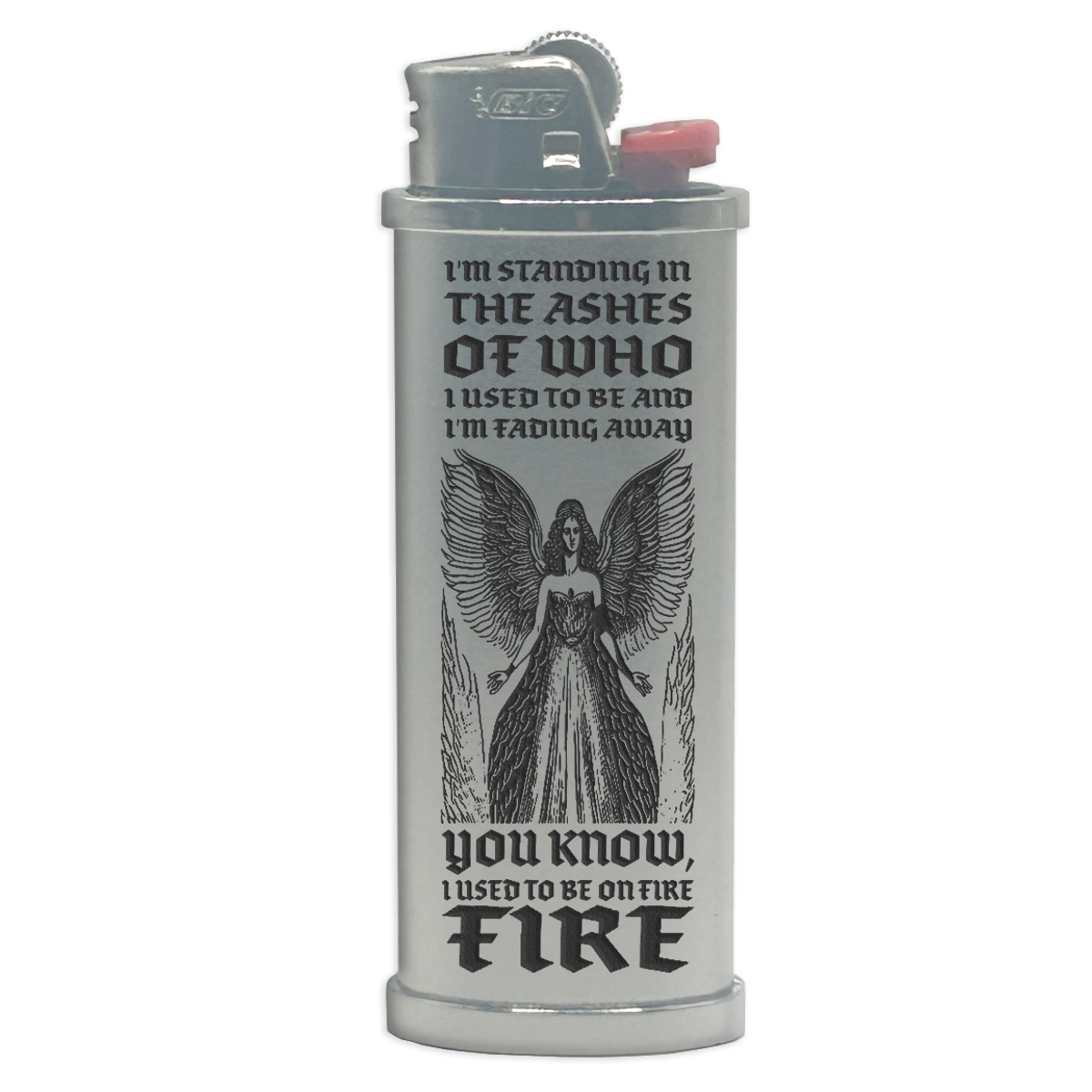 Angel on Fire Engraved Lighter