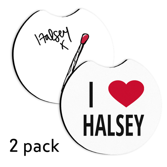 I Heart Halsey Car Coasters