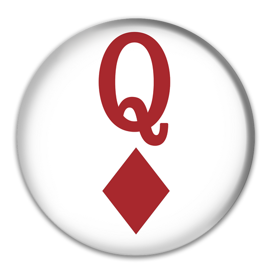 Q of Diamonds Tat Button