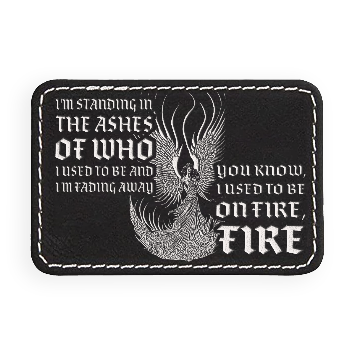 Angel on Fire Engraved Patch