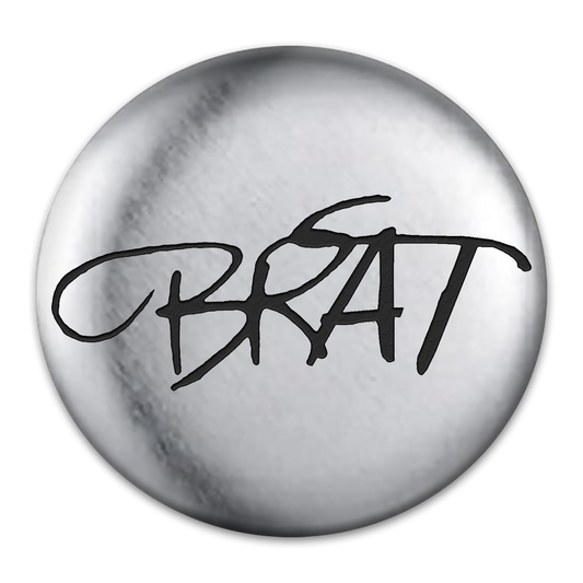 Brat Tat Engraved Button