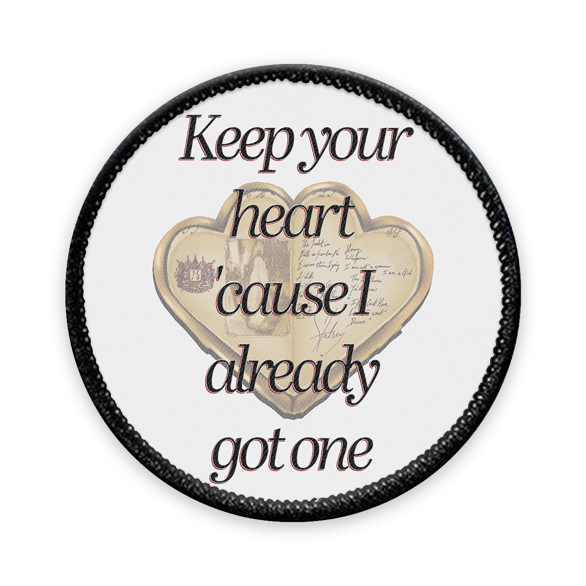 Keep Your Heart Circle Iron-on Patch