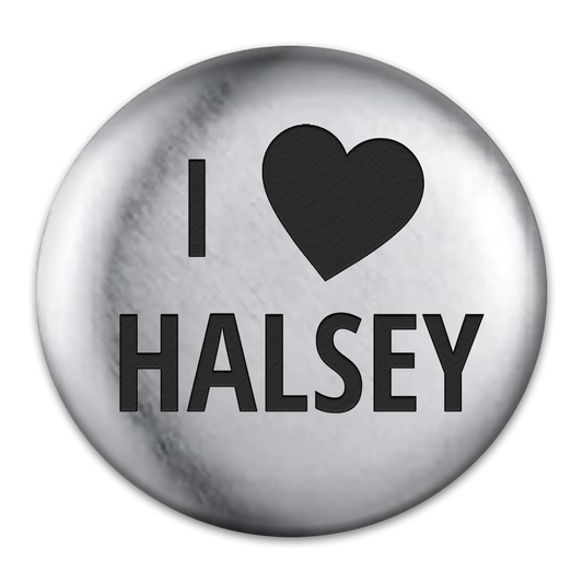 I Heart Halsey Engraved Button