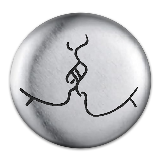 Kissing Tat Engraved Button