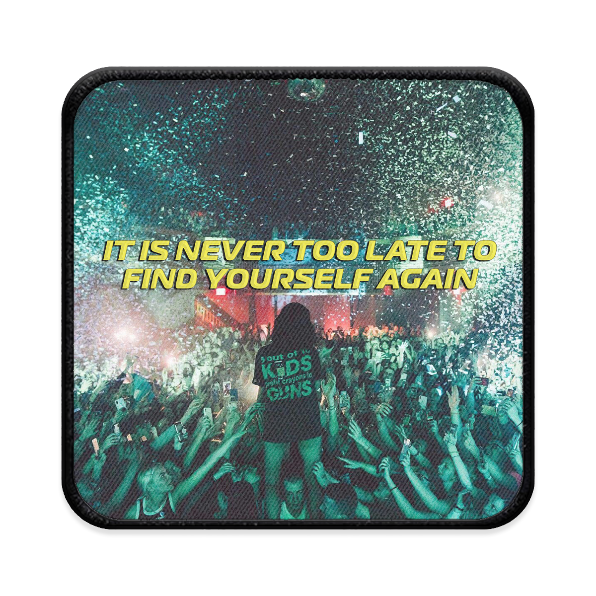 Never Too Late Square Iron-on Patch