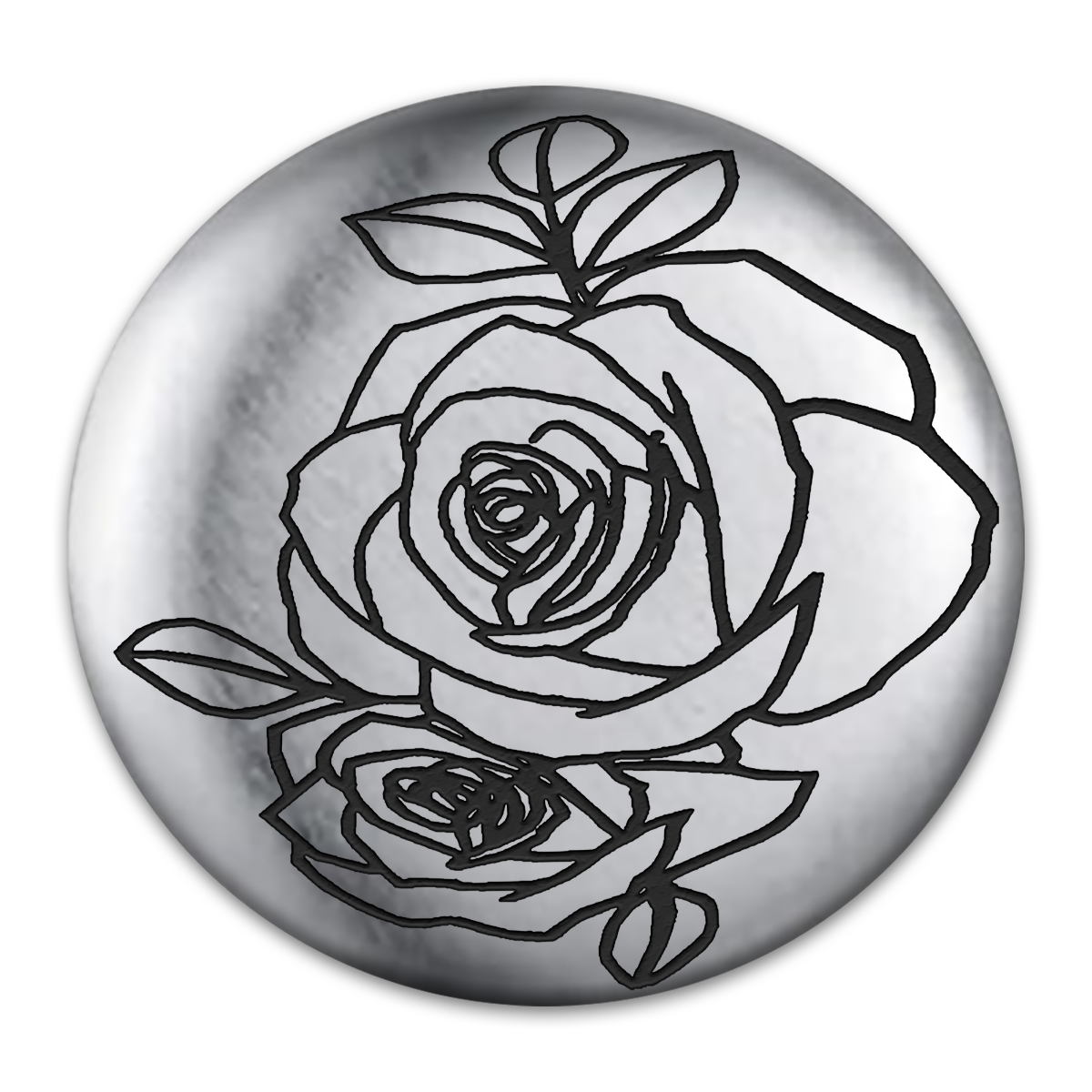 Rose Tat Engraved Button