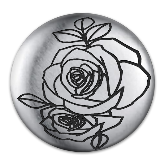 Rose Tat Engraved Button