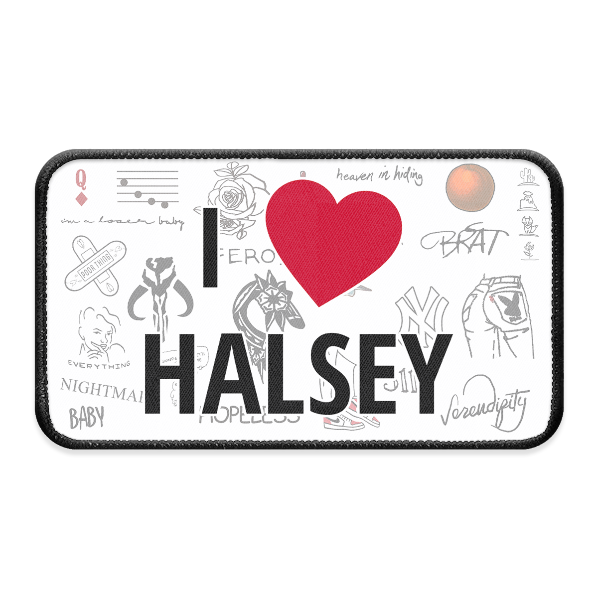 I Heart Halsey XL Iron-on Patch